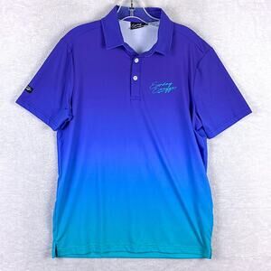 Sunday Swagger Performance Polo Golf Shirt Mens S Blue Pastel Ombre Stretch 80s